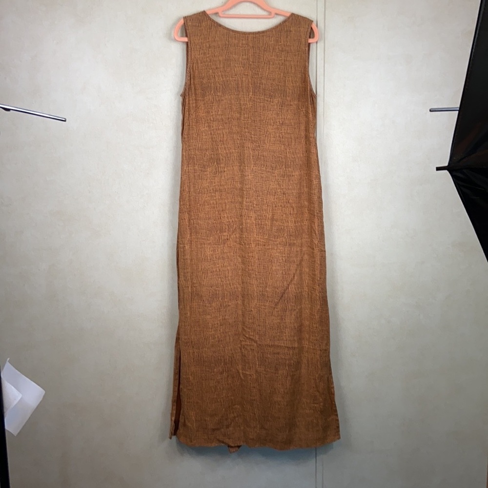 My Weekend Clothes Maxi Dress Women's Size 4 100% Linen Button Down Back